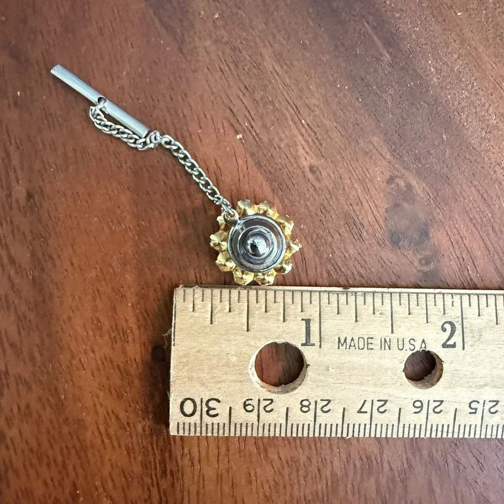 Vintage Order Eastern Star OES Tie Tack Pin Rhinestone Enamel Masonic Fraternal